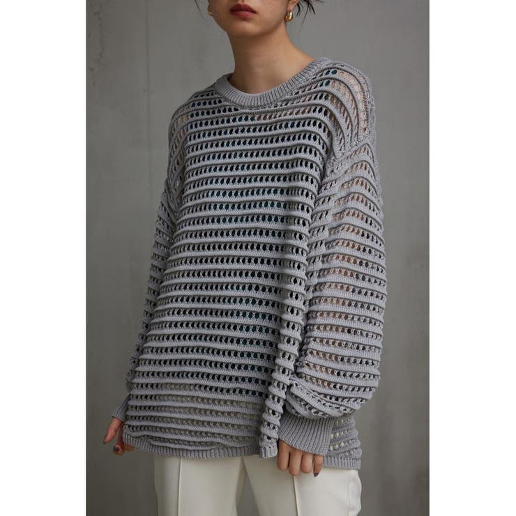 メッシュニットセットトップス[品番：AZLW0021210]｜AZUL BY MOUSSY