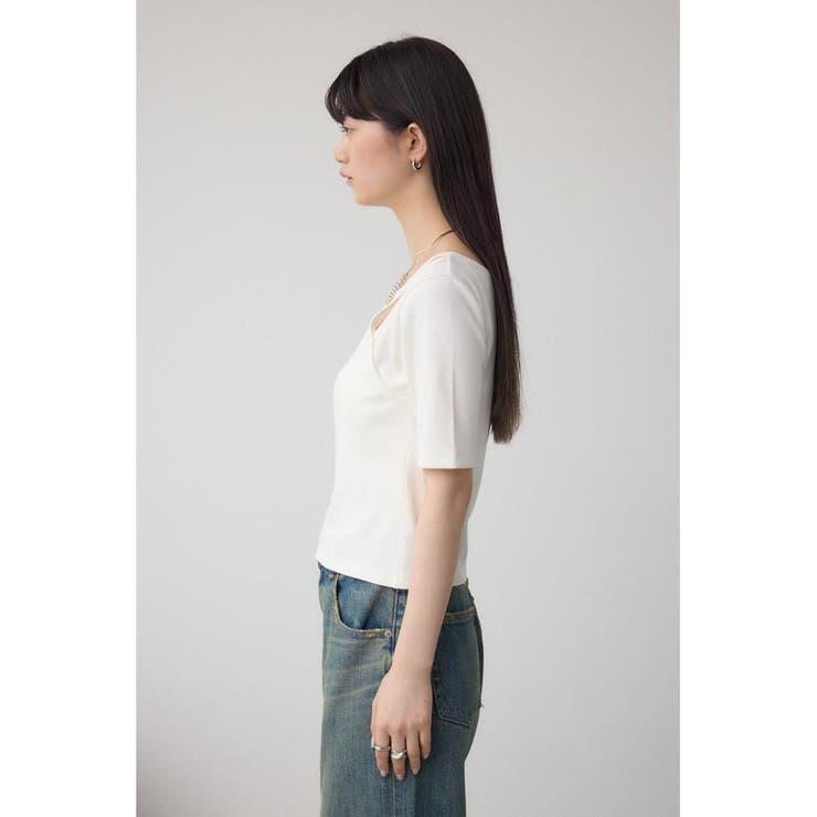 デザインネックショートTシャツ | AZUL BY MOUSSY | 詳細画像5 