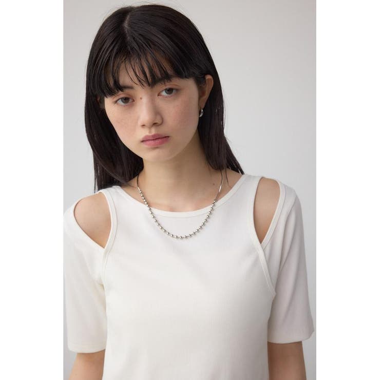 O/WHT1 | デザインネックショートTシャツ | AZUL BY MOUSSY