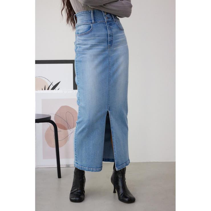 L/BLU1 | AZUL DENIM ハイウエストスカート | AZUL BY MOUSSY