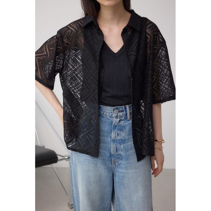BLK | レース半袖シャツ | AZUL BY MOUSSY