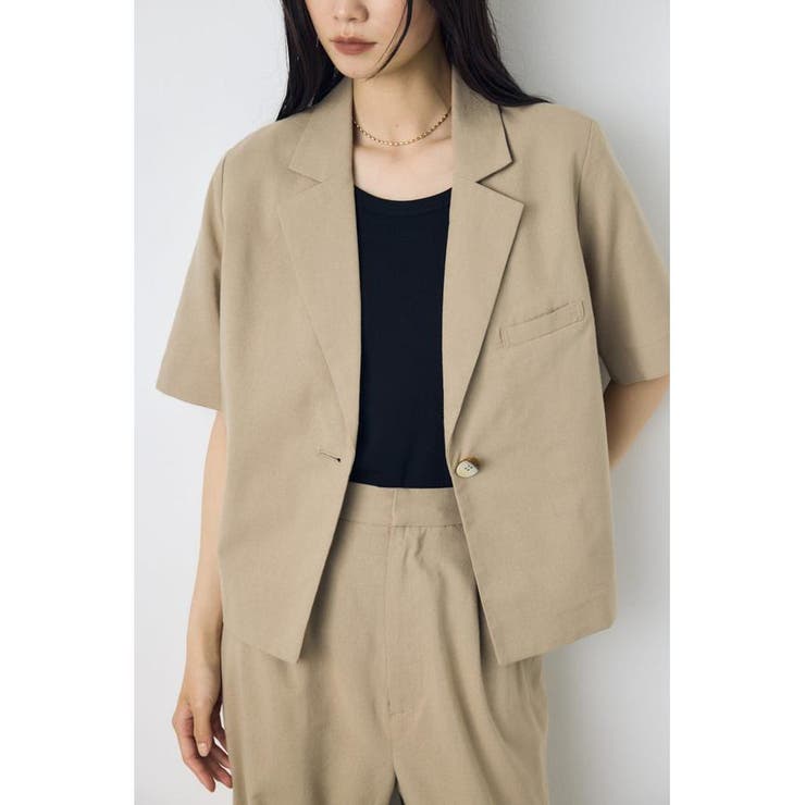 クロップドハーフスリーブジャケット | AZUL BY MOUSSY | 詳細画像12 