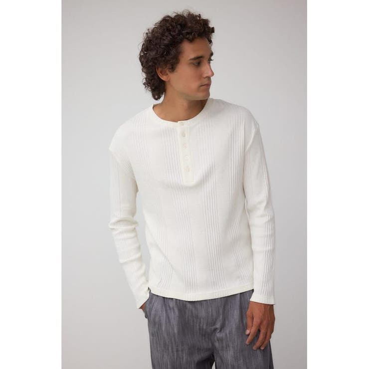 ランダムリブヘンリーネックTシャツ[品番：AZLW0023760]｜AZUL BY