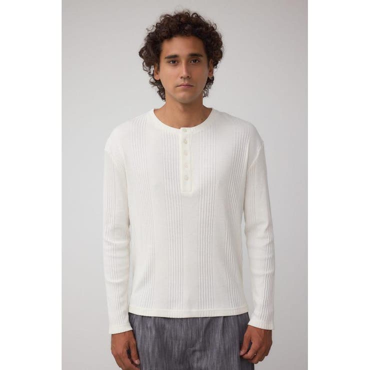 ランダムリブヘンリーネックTシャツ[品番：AZLW0023760]｜AZUL