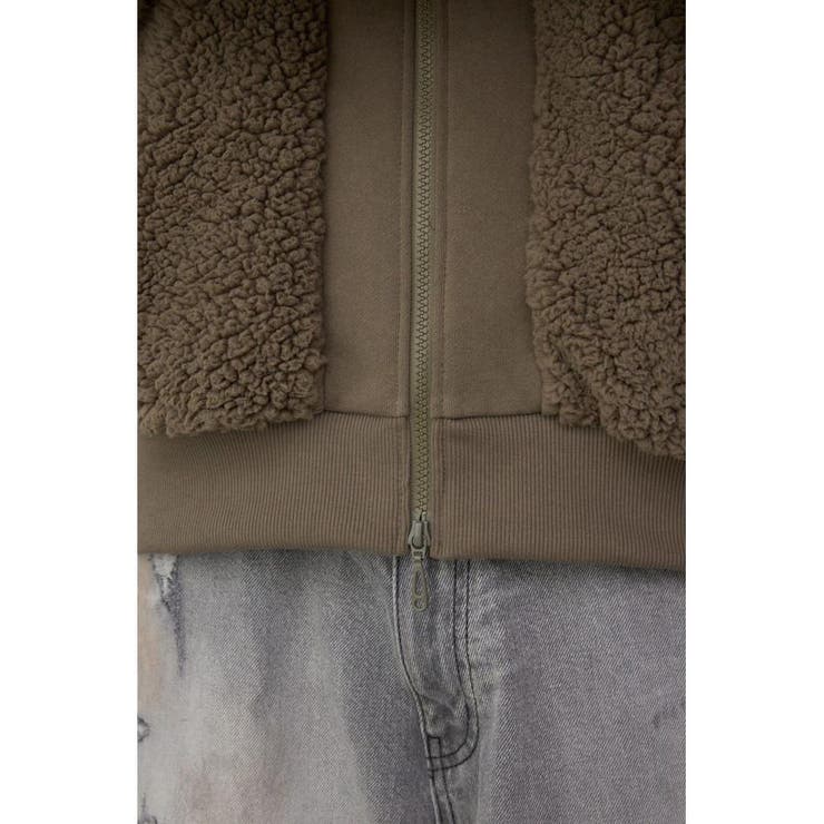 シープボア×スウェット切替防風ブルゾン | AZUL BY MOUSSY | 詳細画像27 