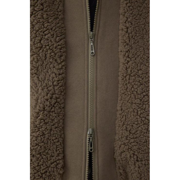 シープボア×スウェット切替防風ブルゾン | AZUL BY MOUSSY | 詳細画像28 