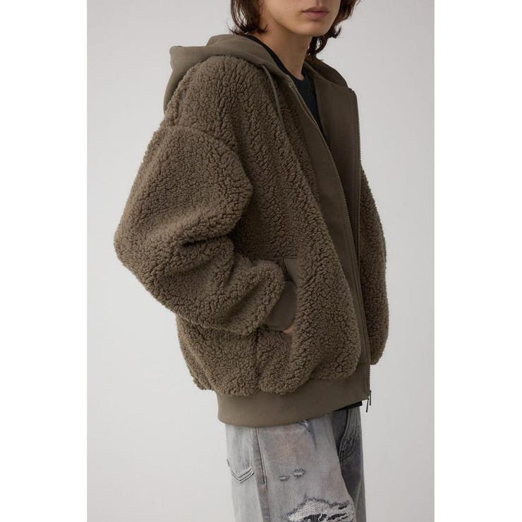 シープボア×スウェット切替防風ブルゾン | AZUL BY MOUSSY | 詳細画像15 