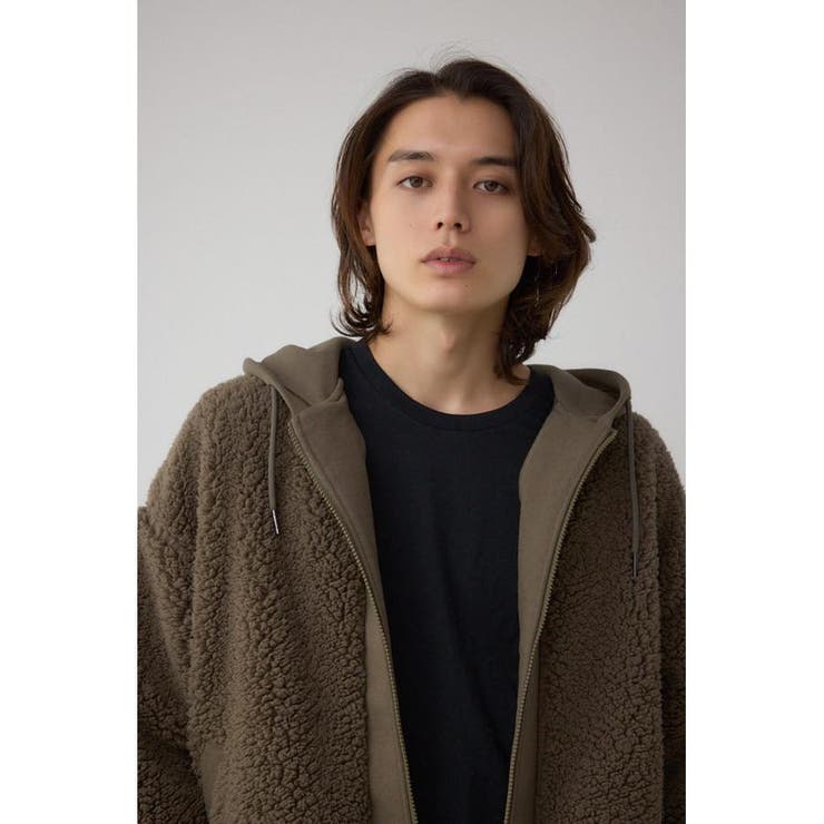 シープボア×スウェット切替防風ブルゾン | AZUL BY MOUSSY | 詳細画像16 