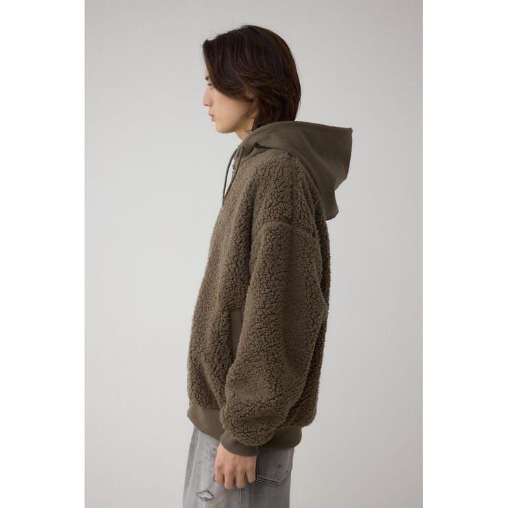 シープボア×スウェット切替防風ブルゾン | AZUL BY MOUSSY | 詳細画像20 