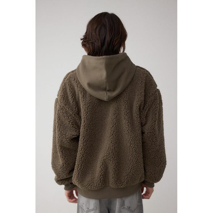 シープボア×スウェット切替防風ブルゾン | AZUL BY MOUSSY | 詳細画像21 