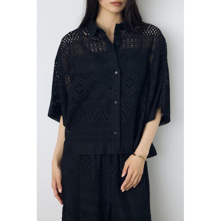 レースハーフスリーブシャツ | AZUL BY MOUSSY | 詳細画像12 