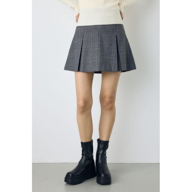 柄GRY5 | 素材アソートプリーツミニスコート | AZUL BY MOUSSY