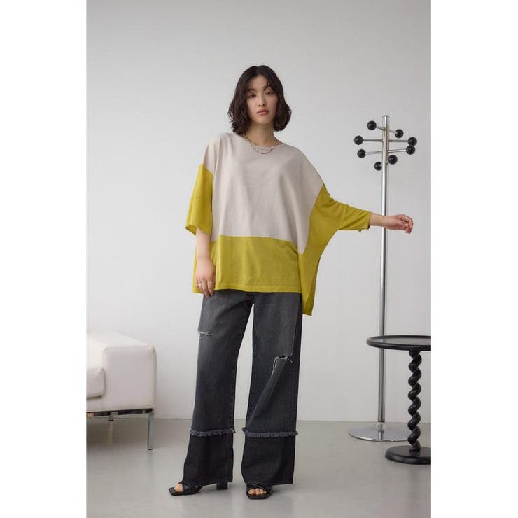 バイカラーワイドルーズニット | AZUL BY MOUSSY | 詳細画像24 