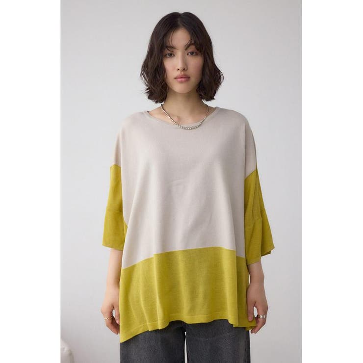 バイカラーワイドルーズニット | AZUL BY MOUSSY | 詳細画像25 