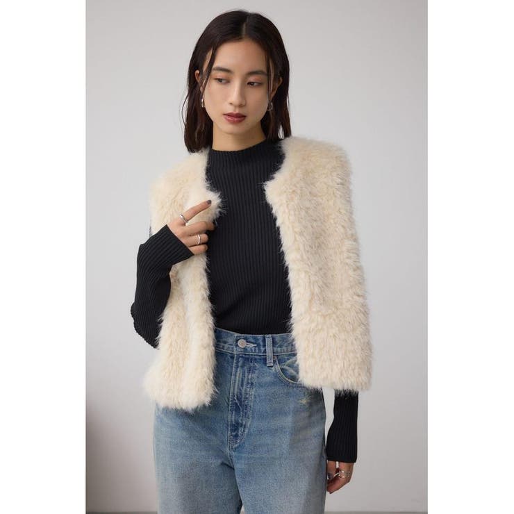 フェイクファ-ベスト | AZUL BY MOUSSY | 詳細画像3 