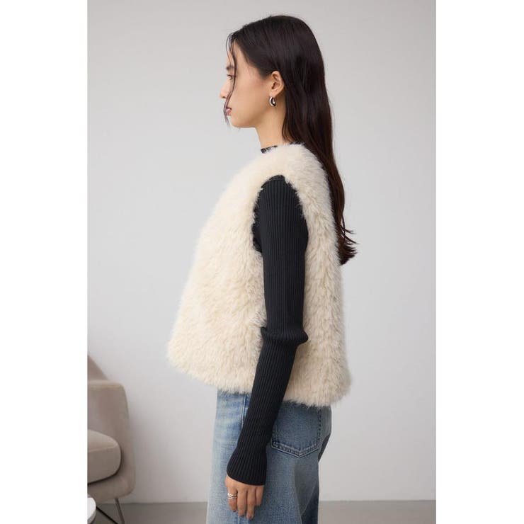 フェイクファ-ベスト | AZUL BY MOUSSY | 詳細画像6 