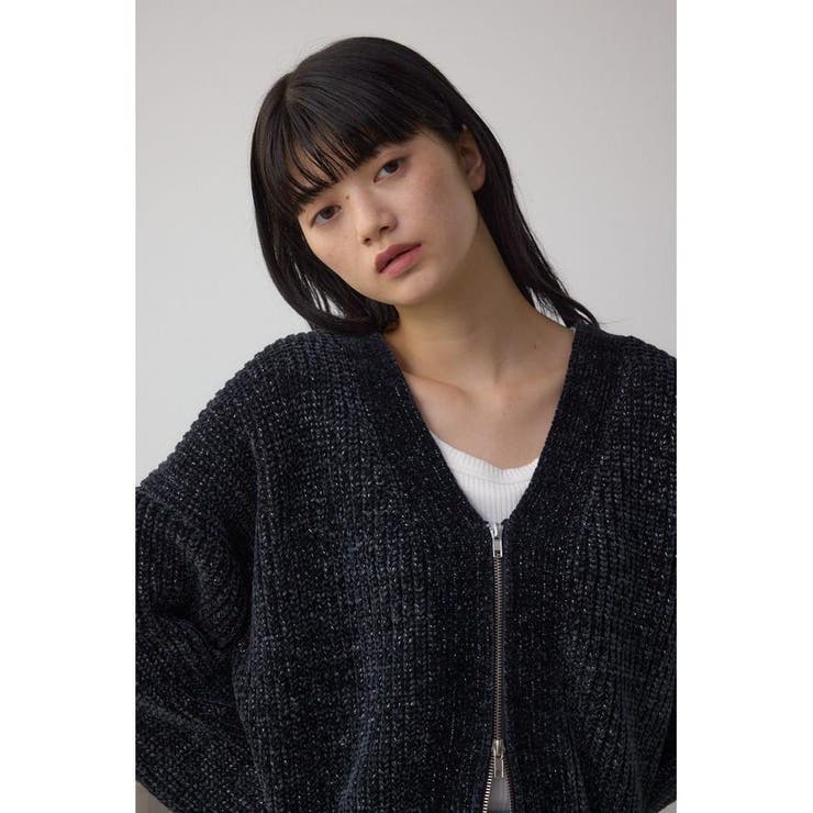 WZIPベロアラメモールカーデ | AZUL BY MOUSSY | 詳細画像13 