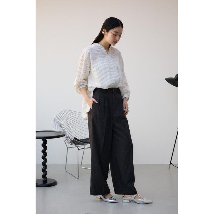 ポリエステルリネンミックスワイドパンツ | AZUL BY MOUSSY | 詳細画像4 