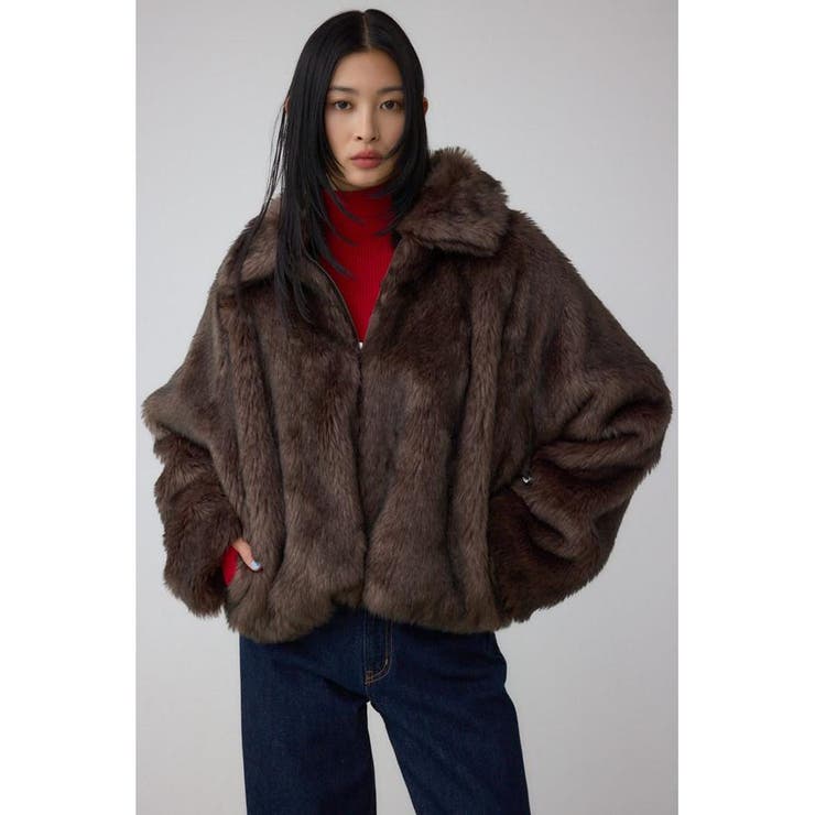 ジップアップファーコート[品番：AZLW0023961]｜AZUL BY MOUSSY