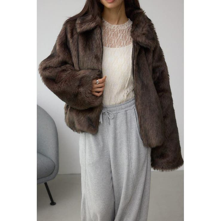 ジップアップファーコート | AZUL BY MOUSSY | 詳細画像2