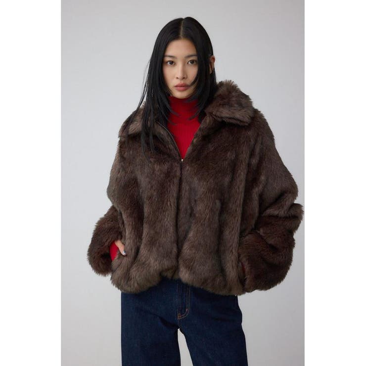 ジップアップファーコート[品番：AZLW0023961]｜AZUL BY MOUSSY