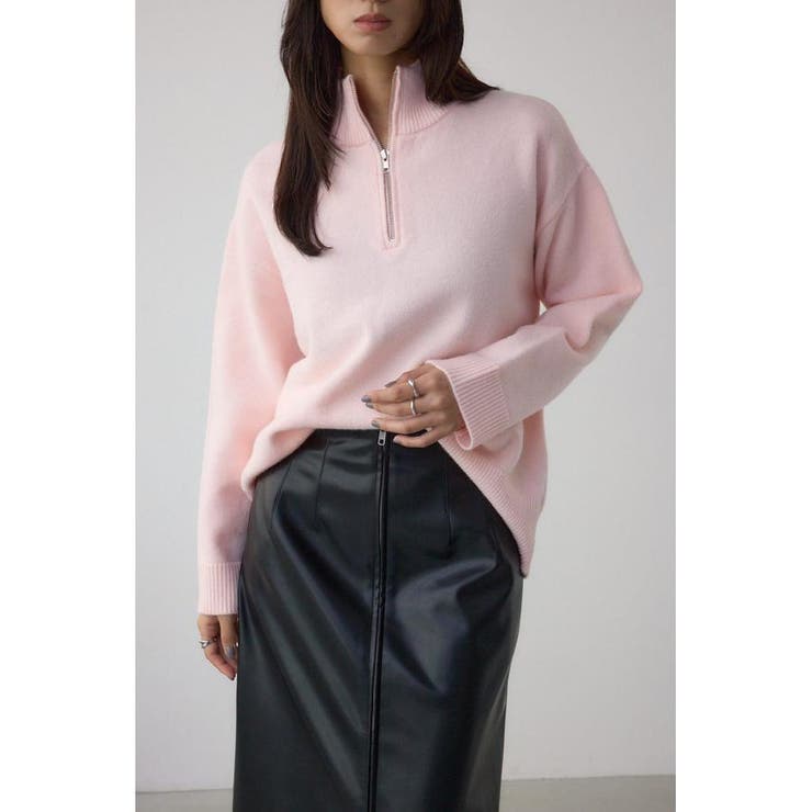 L/PNK1 | アソートカラーハーフジップニットトップス | AZUL BY MOUSSY
