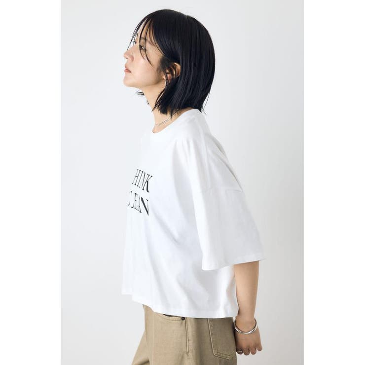 ドロップショルダーロゴ5分袖Tシャツ | AZUL BY MOUSSY | 詳細画像3 