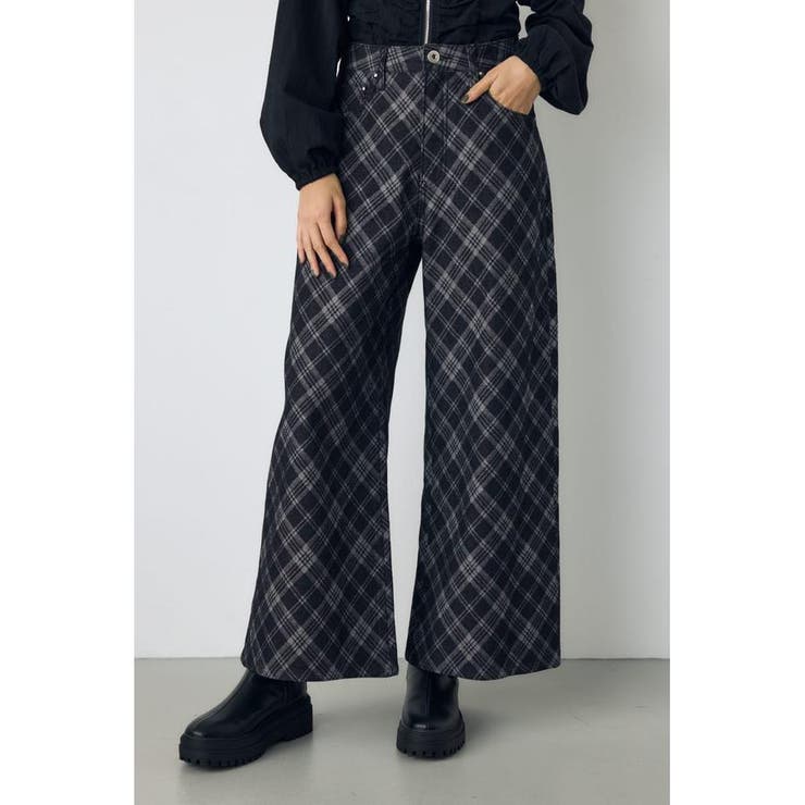 BLK | デニムチェックバギーパンツ | AZUL BY MOUSSY