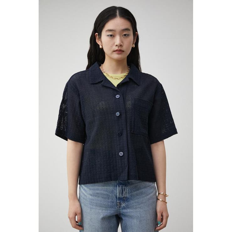 COTTON MESH HALF SLEEVE SHIRT | AZUL BY MOUSSY | 詳細画像25 