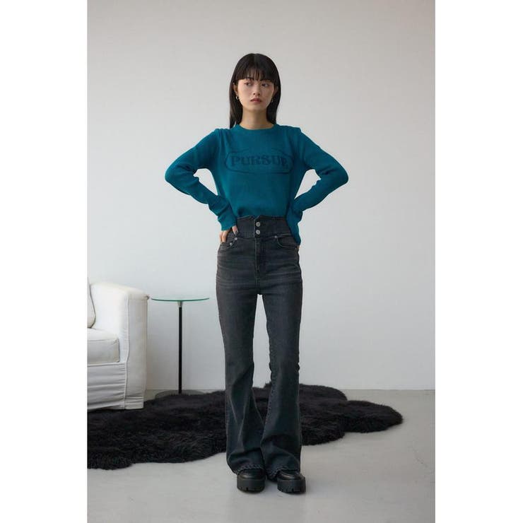 ジャガードロゴリブトップス | AZUL BY MOUSSY | 詳細画像24 