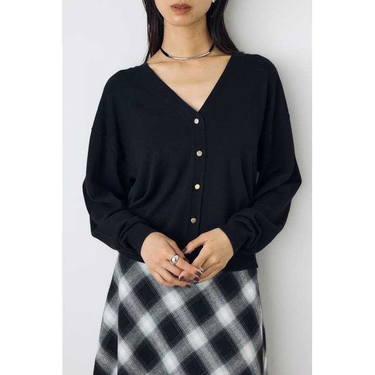 格上げVネックニットカーディガン | AZUL BY MOUSSY | 詳細画像13 