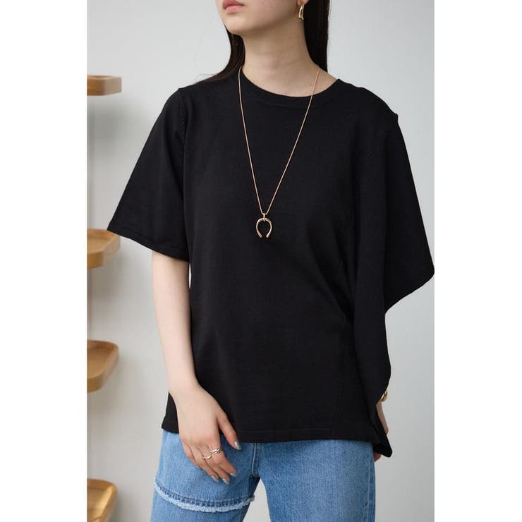 BLK | サイドラッフルニットトップス | AZUL BY MOUSSY