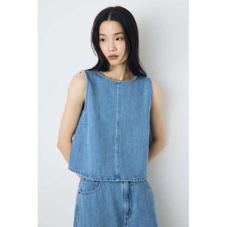 甘撚りデニムブラウス | AZUL BY MOUSSY | 詳細画像2 