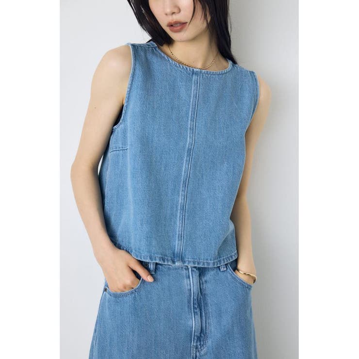 甘撚りデニムブラウス | AZUL BY MOUSSY | 詳細画像4 