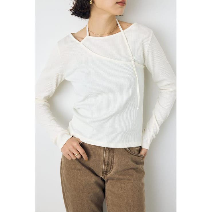 アシンメトリーフェイクレイヤードトップス | AZUL BY MOUSSY | 詳細画像1 