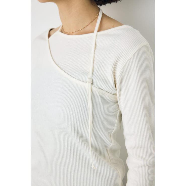 アシンメトリーフェイクレイヤードトップス | AZUL BY MOUSSY | 詳細画像5 