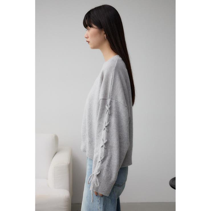 スリーブレースアップニット[品番：AZLW0022779]｜AZUL BY MOUSSY