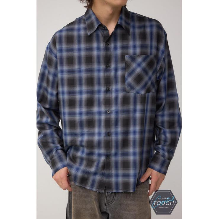 柄BLU5 | C/Tライトオンブレーチェックシャツ | AZUL BY MOUSSY