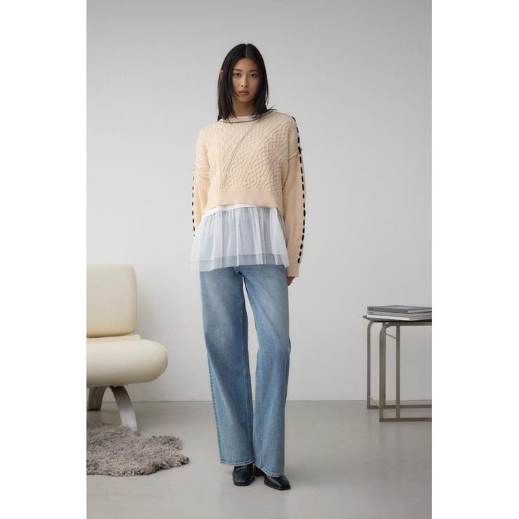 アソートレイヤードペプラムトップス | AZUL BY MOUSSY | 詳細画像4 