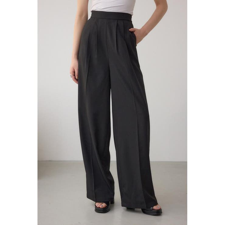 BLK | フロントタックイージーワイドパンツ | AZUL BY MOUSSY