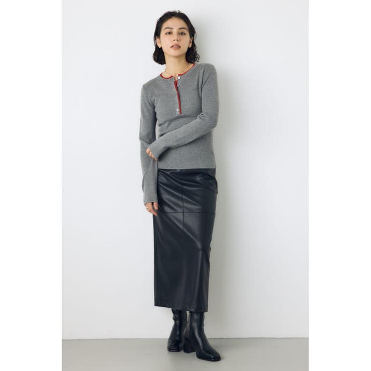 格上げ ヘンリーネックデザインニットトップス | AZUL BY MOUSSY | 詳細画像29 
