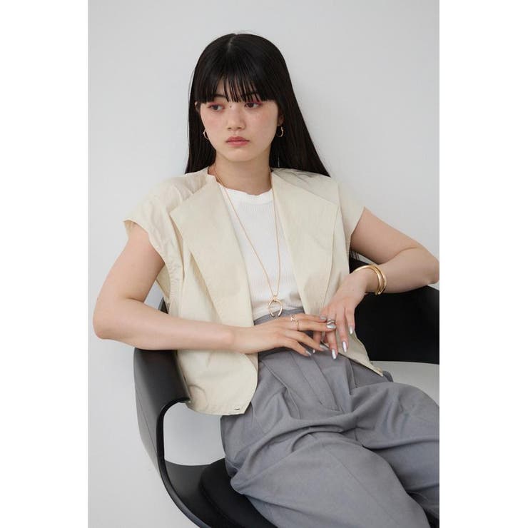 ドロストリングギャザーシャツベスト | AZUL BY MOUSSY | 詳細画像12 