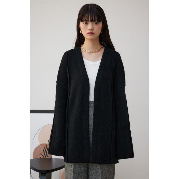 【新品】theory luxe ウォッシャブルトッパーカーディガン ブルー 38 ドロストトッパーカーディガン｜WOMEN｜250IAA80-3131｜AZUL BY