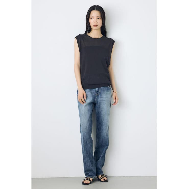 AZUL DENIM センタープレスストレートデニム ショート丈 | AZUL BY MOUSSY | 詳細画像4 