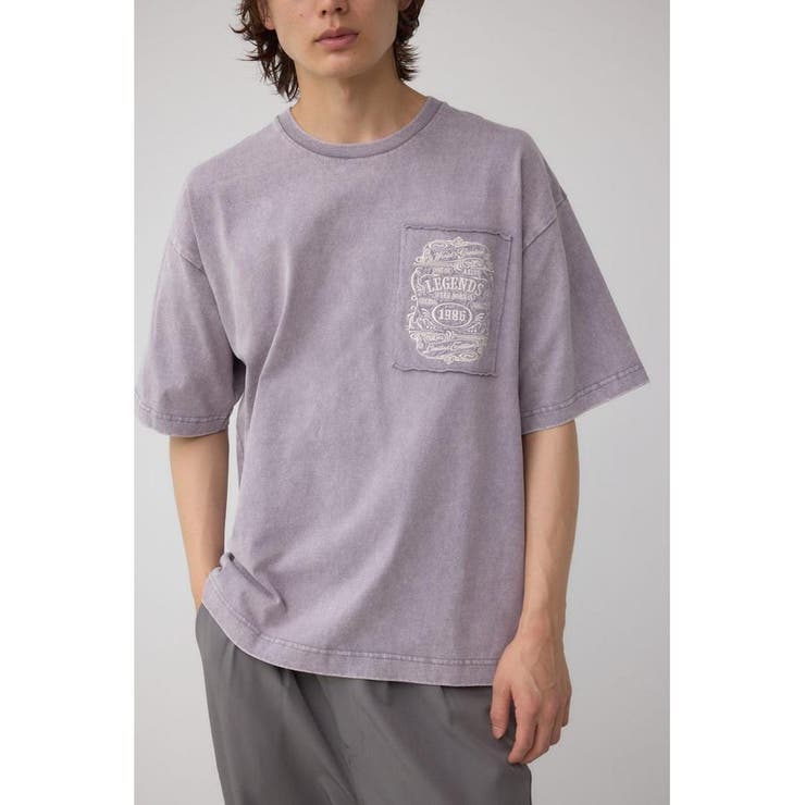 L/BLU1 | ヴィンテージ刺繍パッチワークTシャツ | AZUL BY MOUSSY