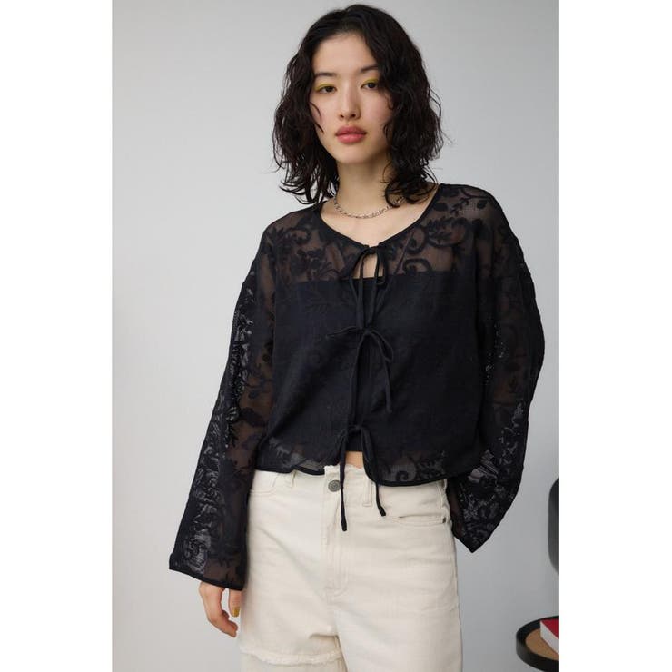 メッシュパターンカーディガン | AZUL BY MOUSSY | 詳細画像12 