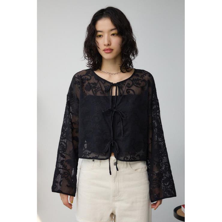 メッシュパターンカーディガン | AZUL BY MOUSSY | 詳細画像14 