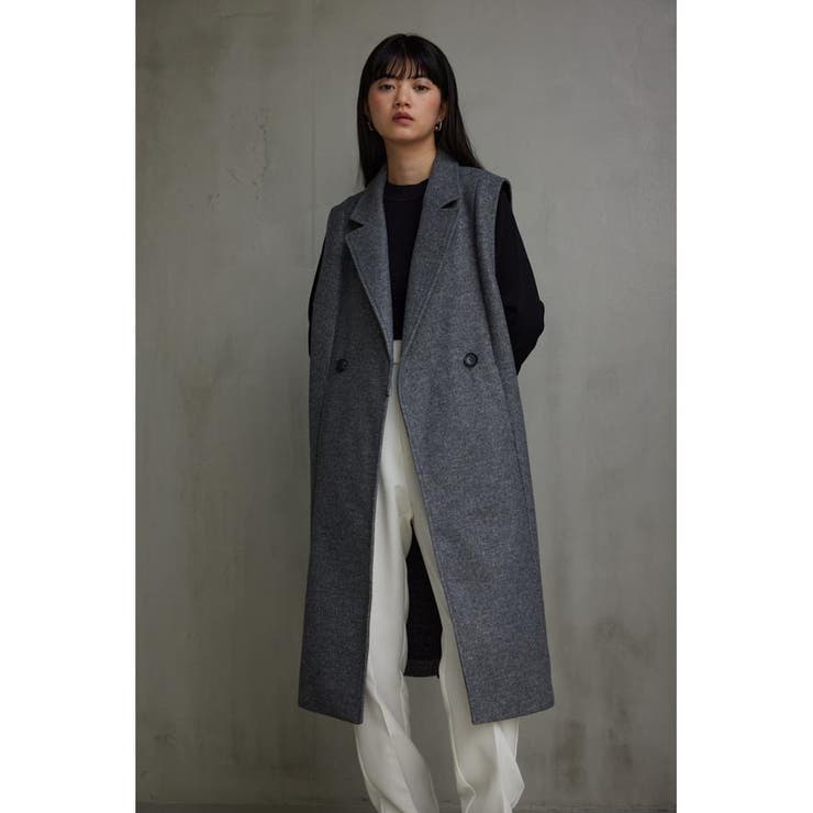 BLAMINK / ブラミンク | WOOL LAPEL VEST ウール ラペル ロング ベスト | 36 | グレー | レディース 2352-62F9143252.jpg?v=1726211405
