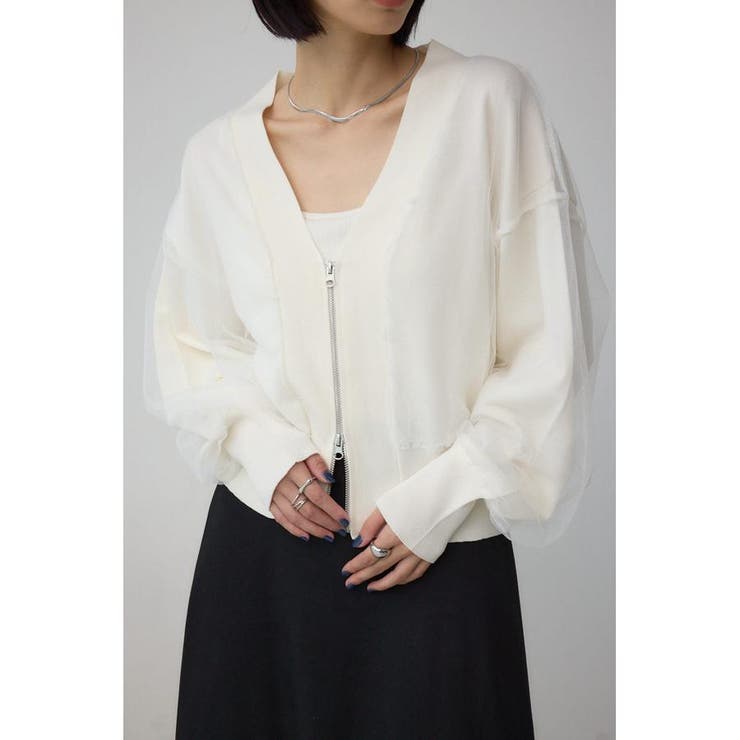 IVOY3 | チュールドッキングニットカーディガン | AZUL BY MOUSSY