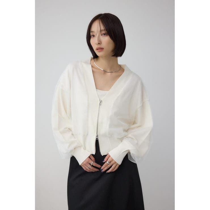 チュールドッキングニットカーディガン | AZUL BY MOUSSY | 詳細画像2 